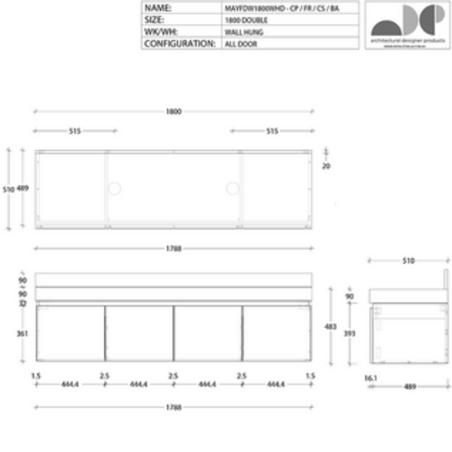 ADP Mayfair All-Door Wall Hung Vanity