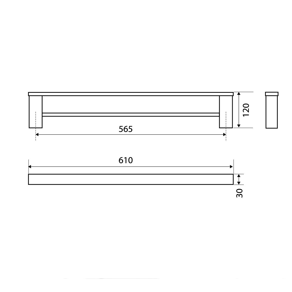 Fienza Koko Double Towel Rail, 610 mm