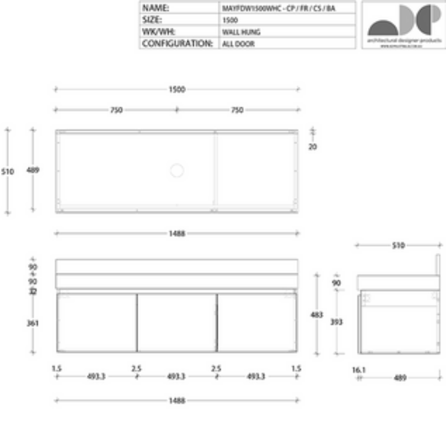 ADP Mayfair All-Door Wall Hung Vanity