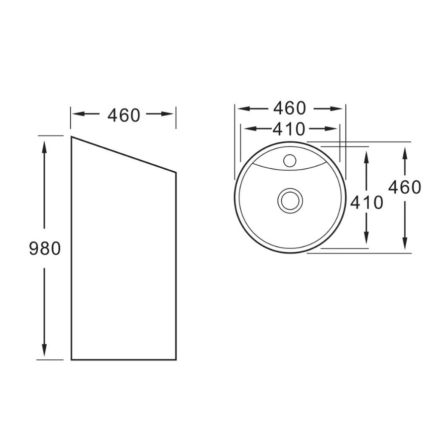 Ground mounted Standing BASIN – Small Pot