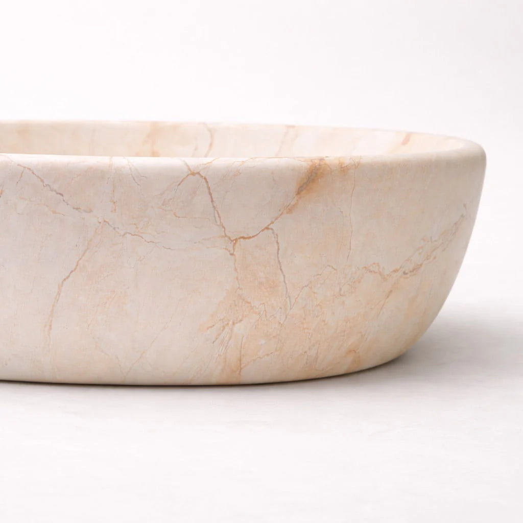 Serra-48 Above Counter Ceramic Basin – Matte Stone Marble Look