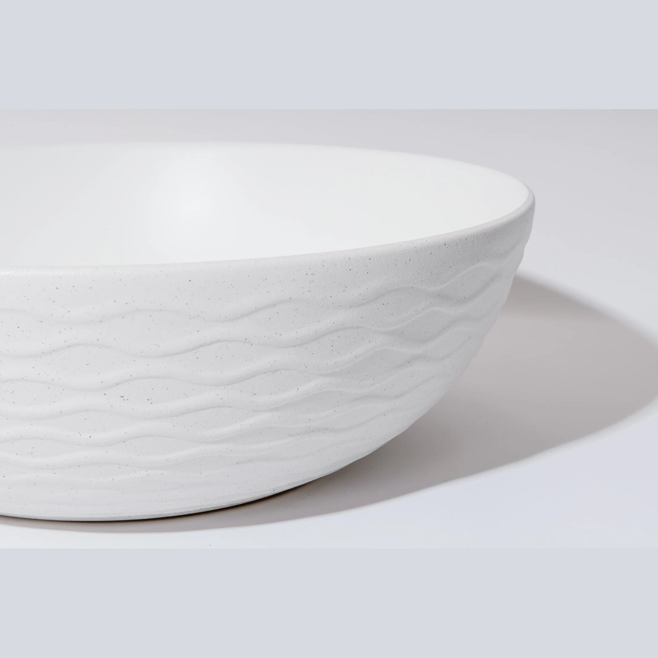 Claya above-counter ceramic basin - Polar-40-Wavy Textured White
