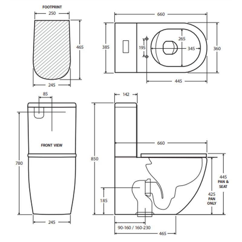 Fienza Koko Slim Seat Back-to-Wall Toilet Suite