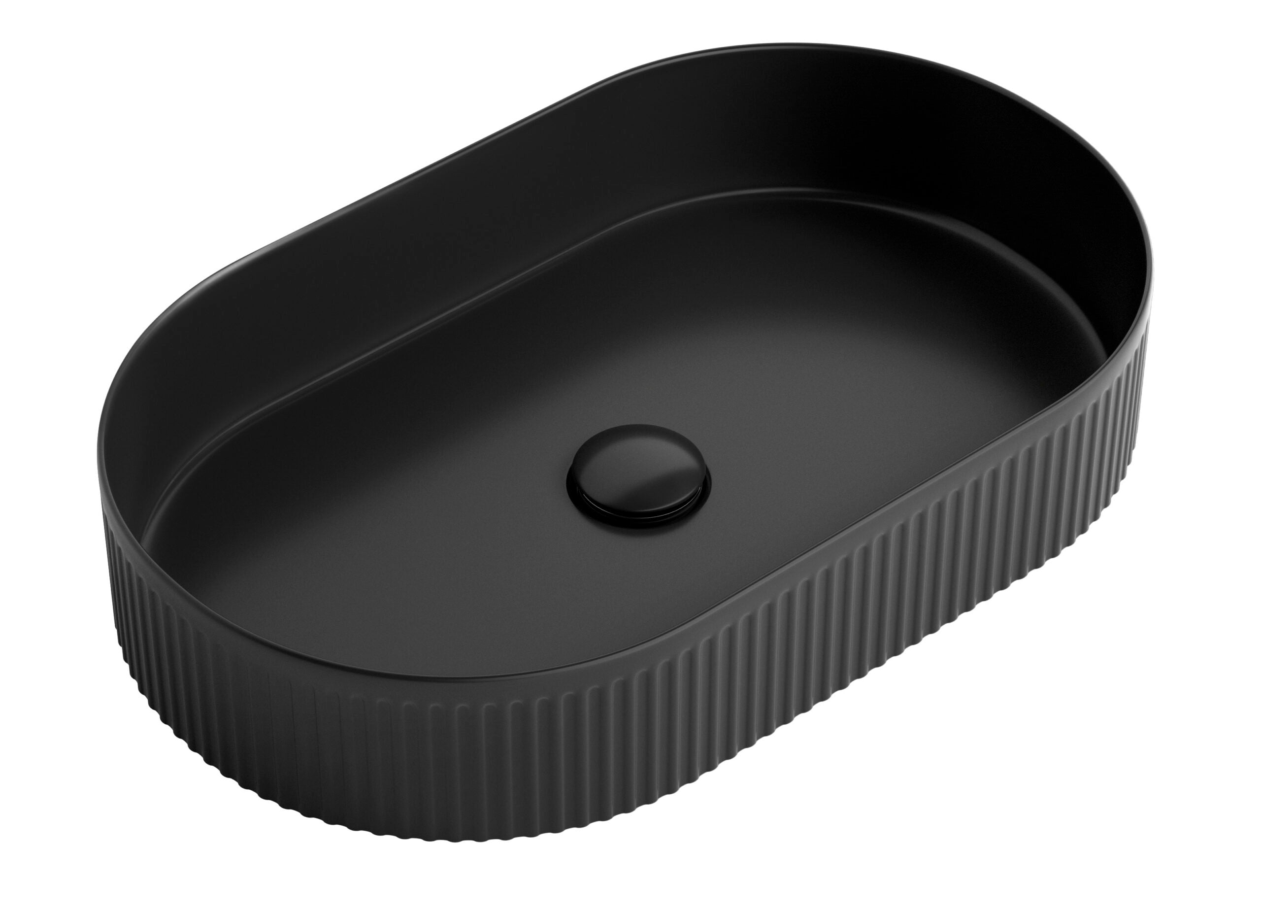 KENSINGTON FLUTED 580X360 OVAL BASIN MB OT5836MB