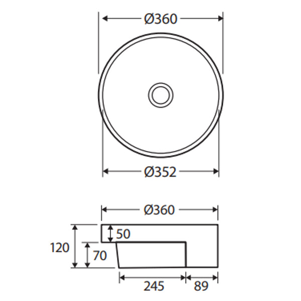 Fienza Reba Semi-Recessed Basin