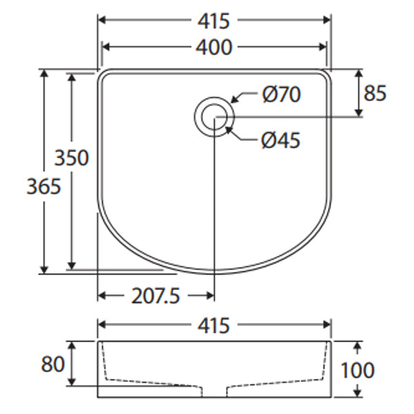 Fienza Forma Above Counter Basin