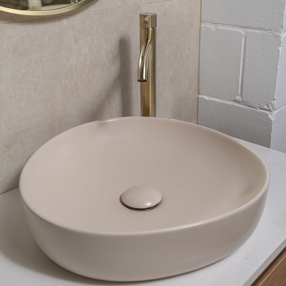 Pebble Small Above Counter Basin, Matte Khaki RB486MK