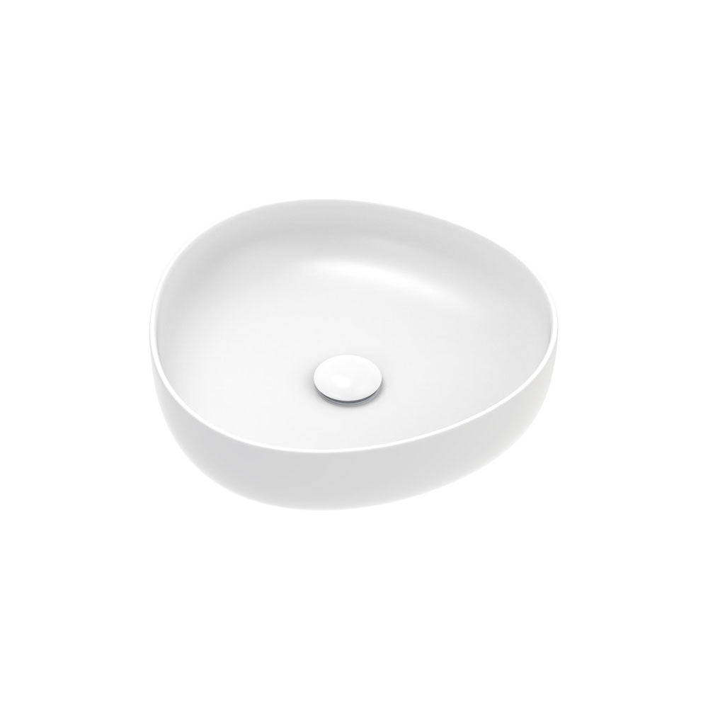 Pebble Small Above Counter Basin, Matte White RB486W