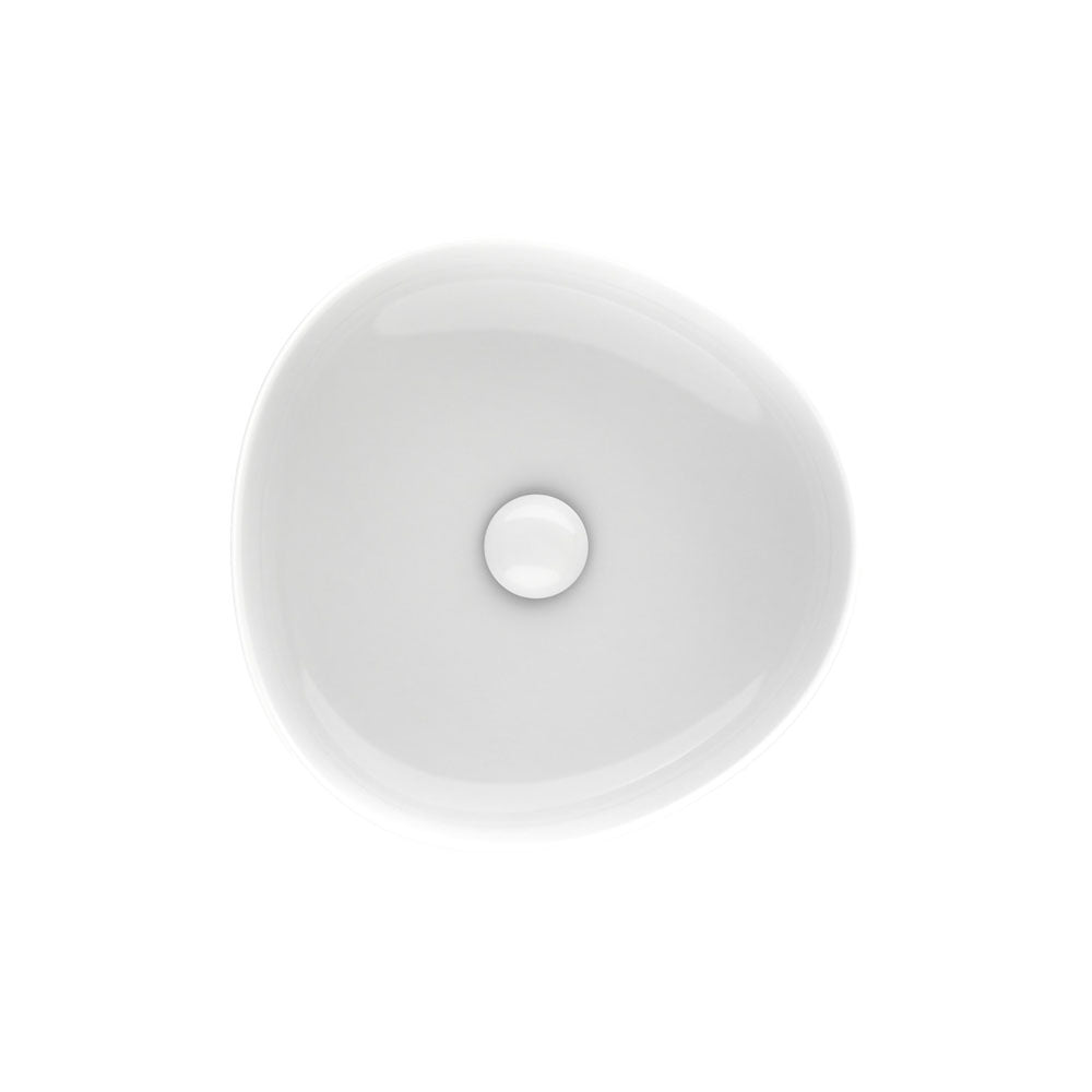Pebble Small Above Counter Basin, Gloss White RB486