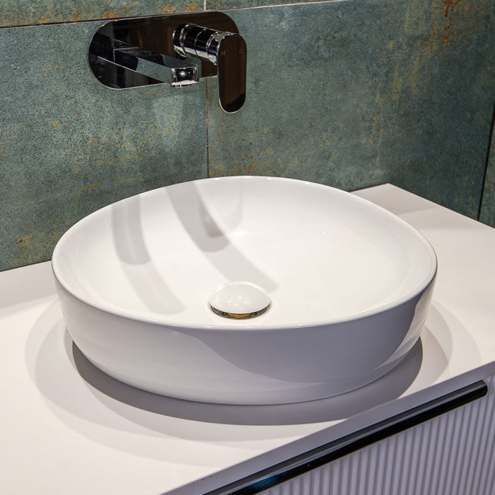 Pebble Small Above Counter Basin, Gloss White RB486