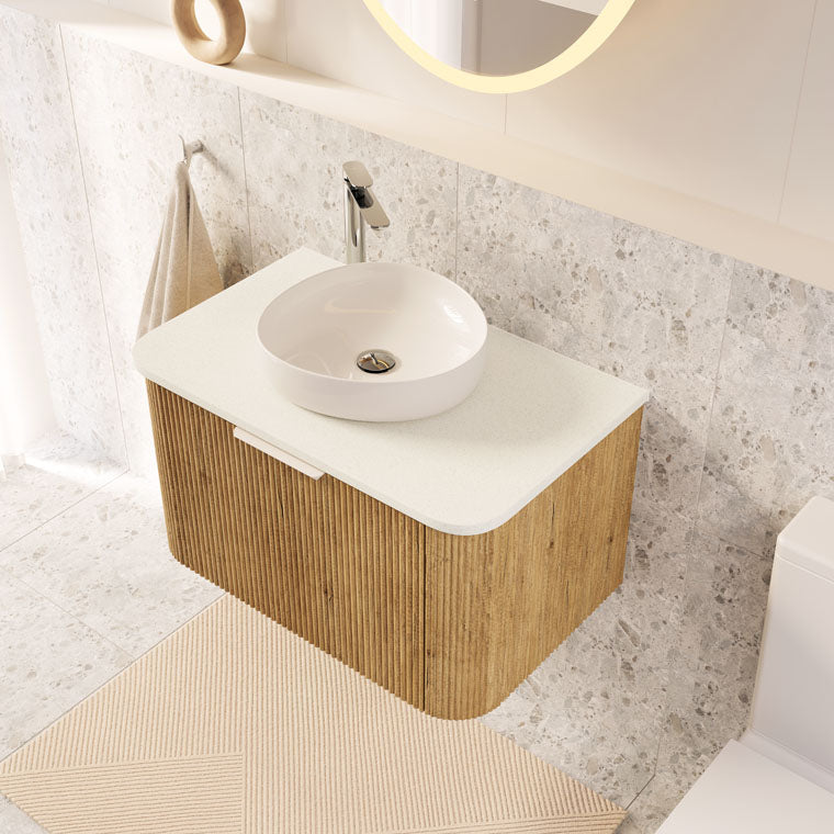 Pebble Small Above Counter Basin, Gloss White RB486