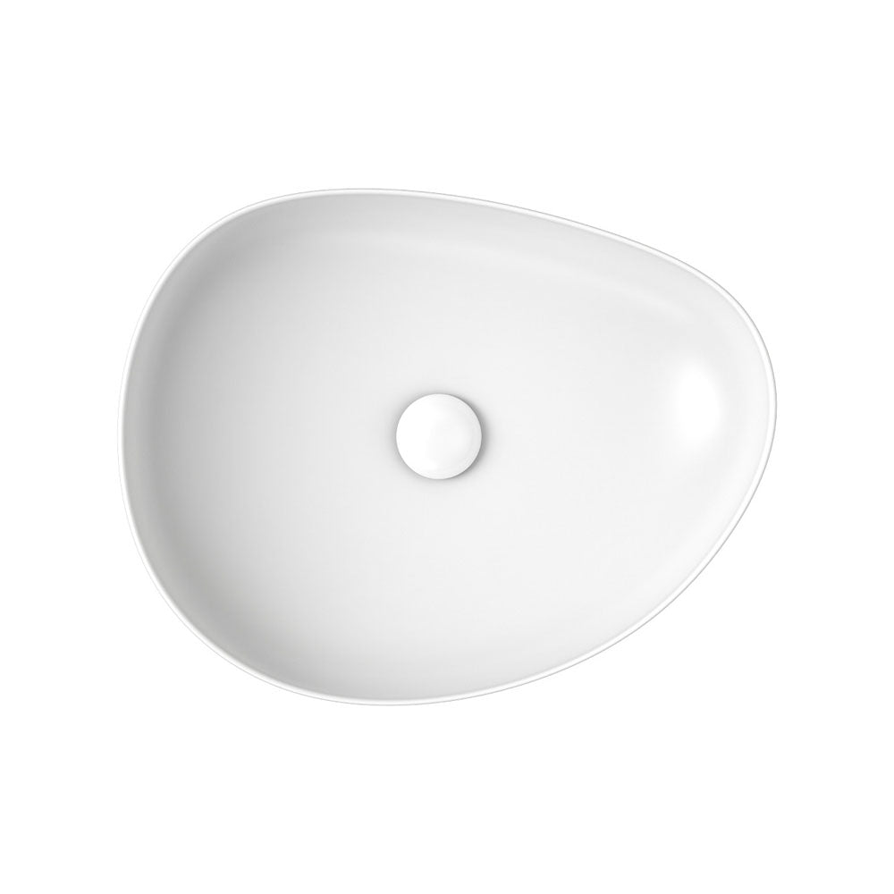 Pebble Medium Above Counter Basin, Matte White RB487W