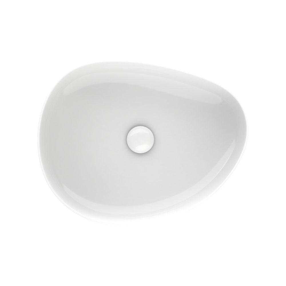 Pebble Medium Above Counter Basin, Gloss White RB487