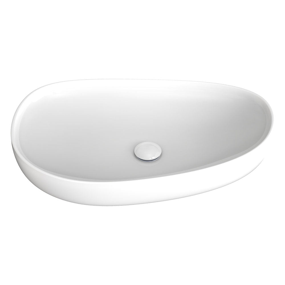 Pebble Large Above Counter Basin, Gloss White RB489