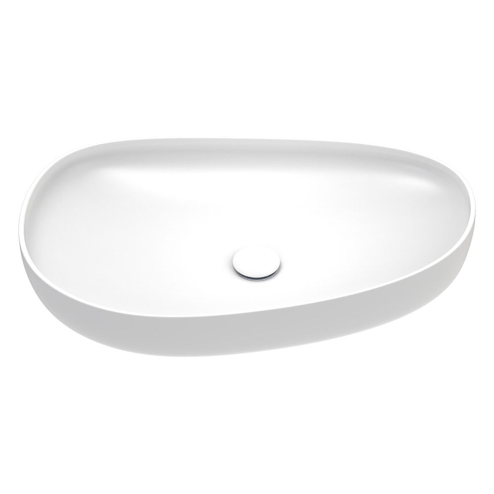 Pebble Large Above Counter Basin, Matte White RB489W