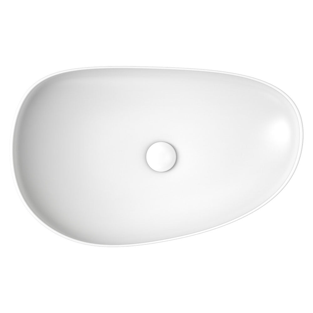 Pebble Large Above Counter Basin, Matte White RB489W