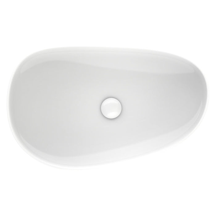 Pebble Large Above Counter Basin, Gloss White RB489