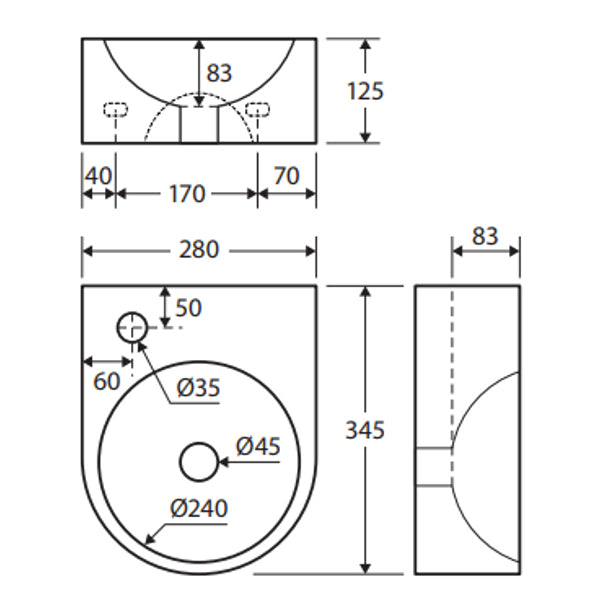 Fienza Junior Wall Basin