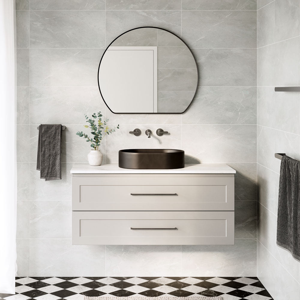 Aluca Pill Above Counter Basin, Matte Black RB8010B