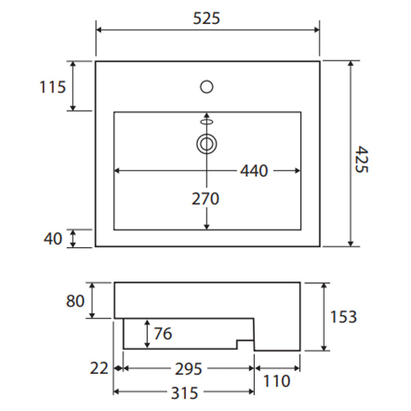 Fienza Belinda Semi-Recessed Basin