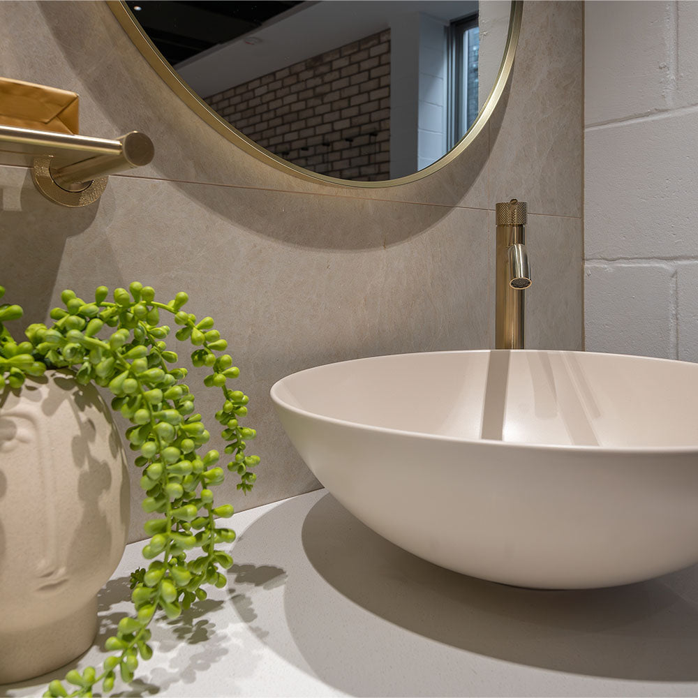 Aluca Above Counter Basin, Matte Khaki RB821MK