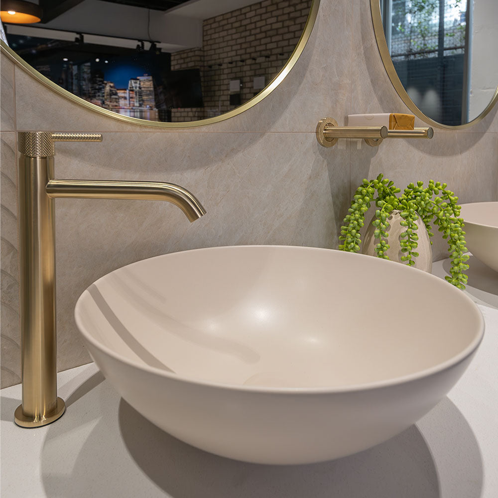 Aluca Above Counter Basin, Matte Khaki RB821MK
