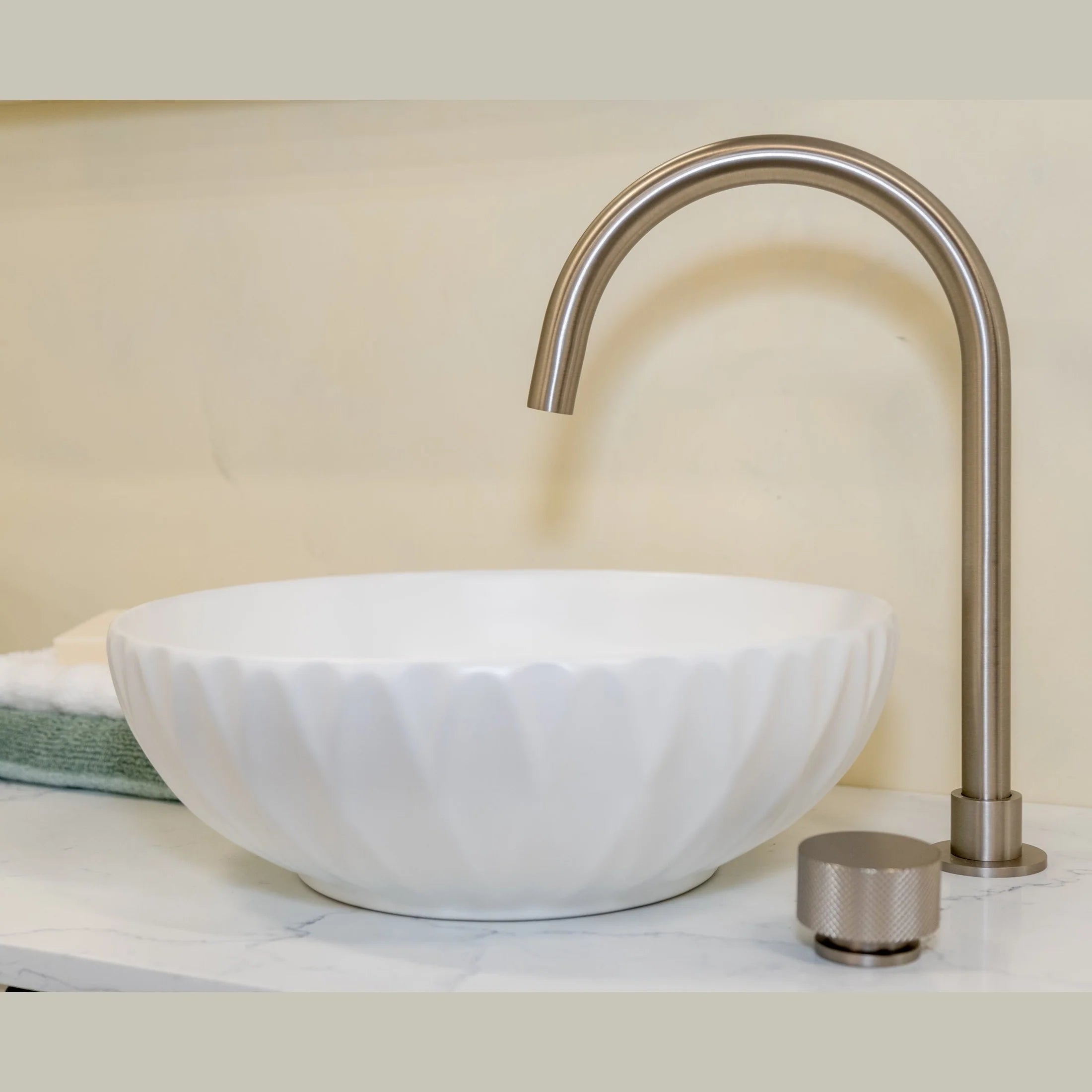 Claya Rubby-40 Above-Counter Fine Ceramic Basin – Matte White