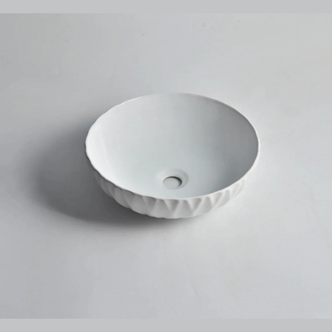 Claya Rubby-40 Above-Counter Fine Ceramic Basin – Matte White