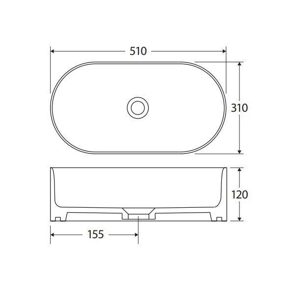 Aluca Pill Above Counter Basin, Gloss White RB8010