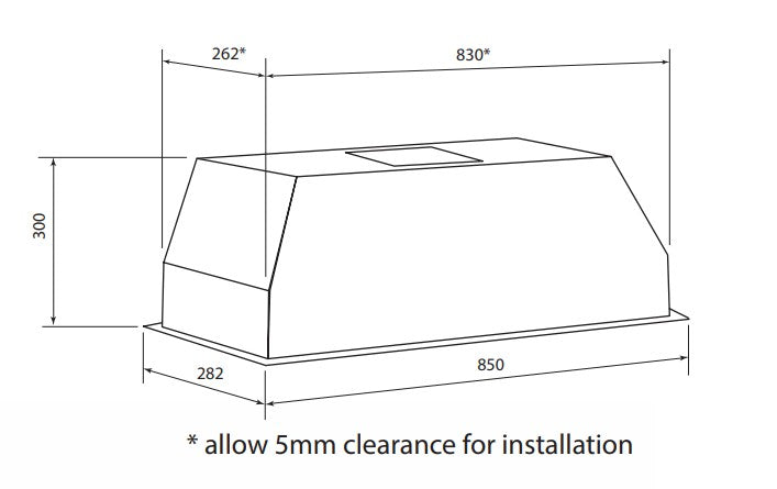 QUIETAIR 85cm Under Cupboard Stainless Steel Rangehood GQA85UC