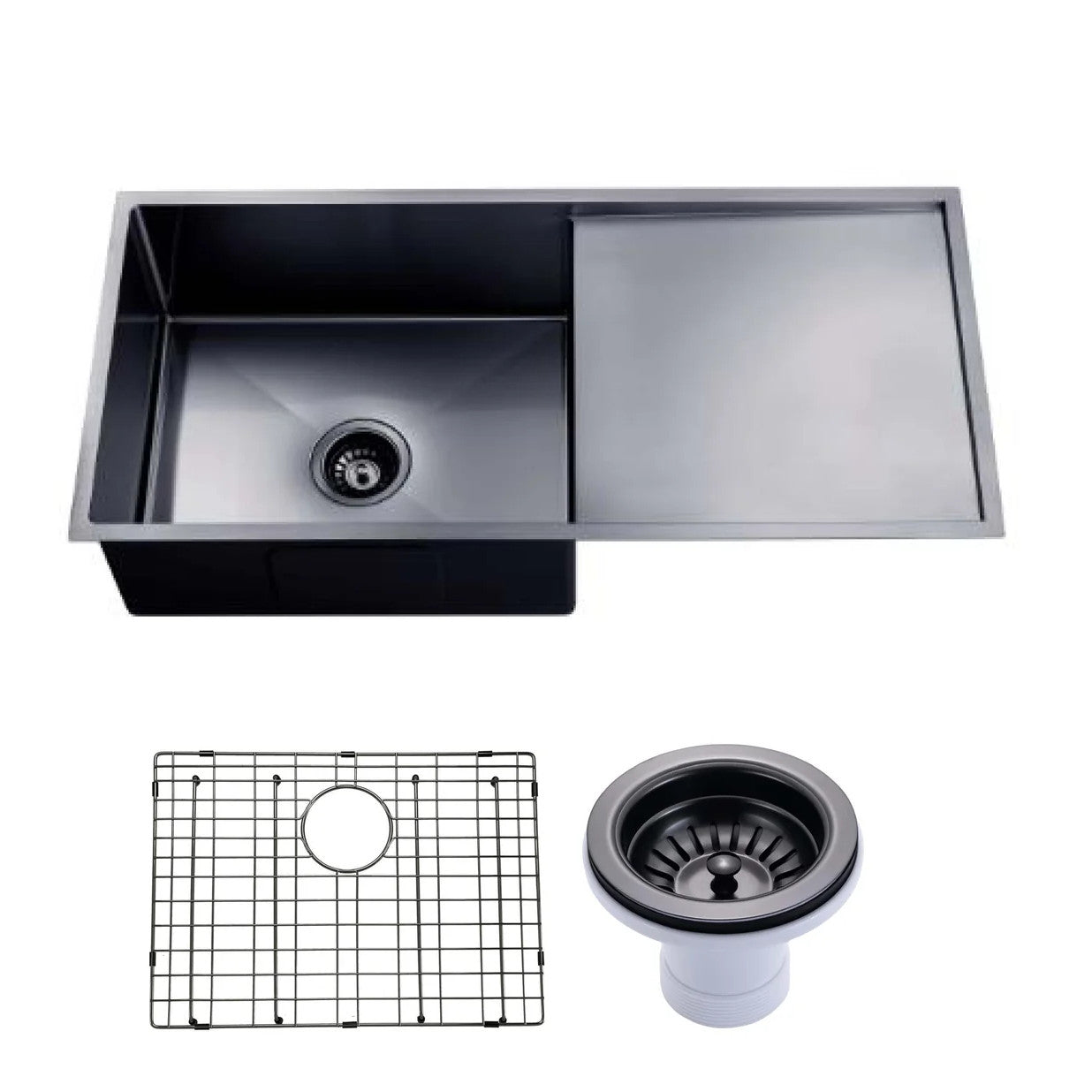 960*450*230mm Hand-Made Single Bowl Kitchen Sink(Round Edges)