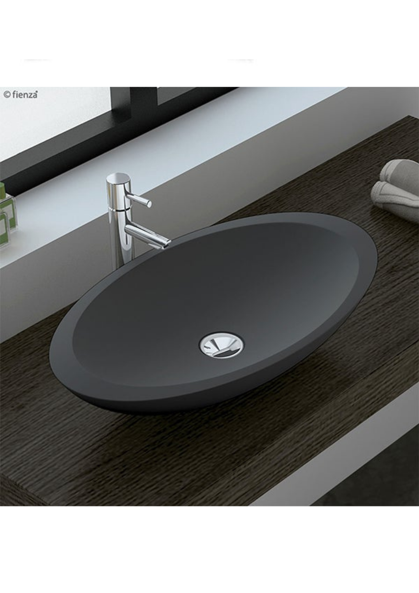 Fienza Bahama Solid Surface Above Counter Basin - Matte Grey