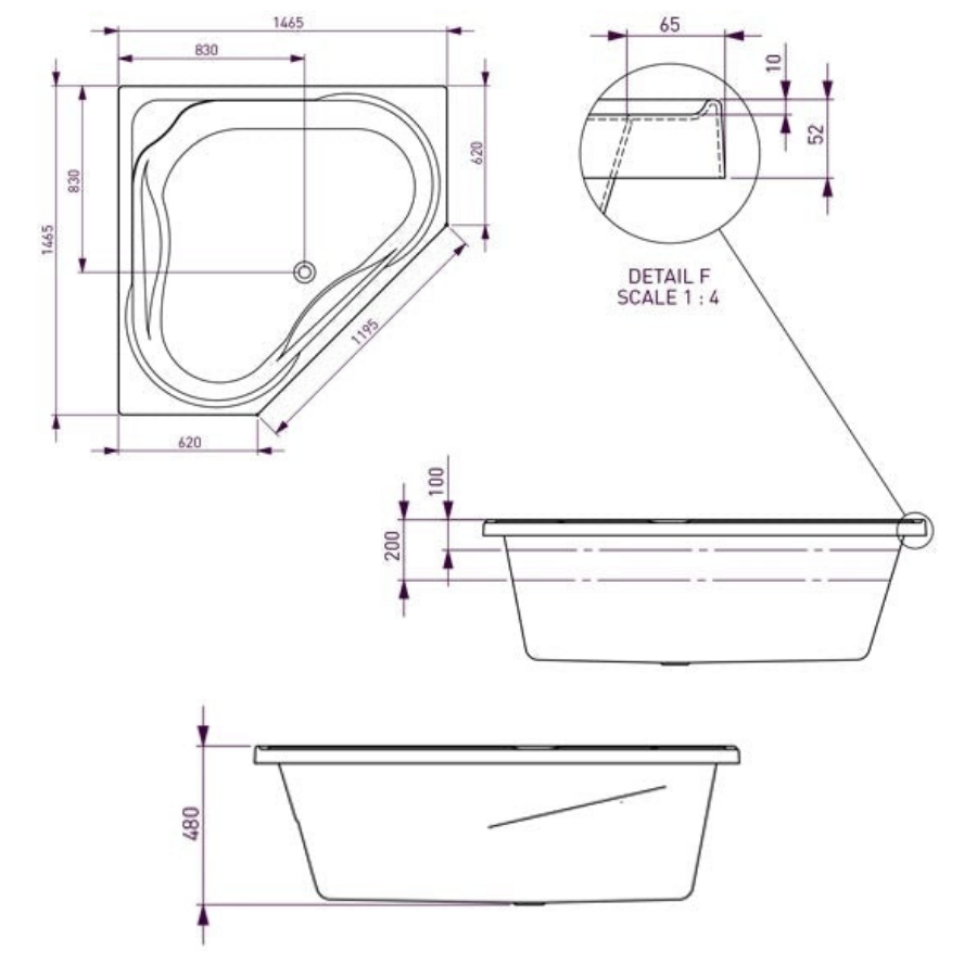 Decina Angelique Contour Spa Bath