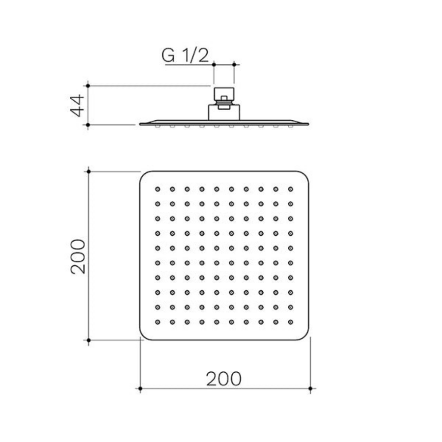 Caroma Urbane II Square Rain Shower Head 200mm Brushed Nickel