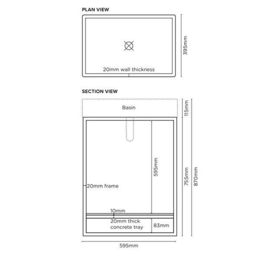 Nood Co Box Basin Vanity Set Sky Grey