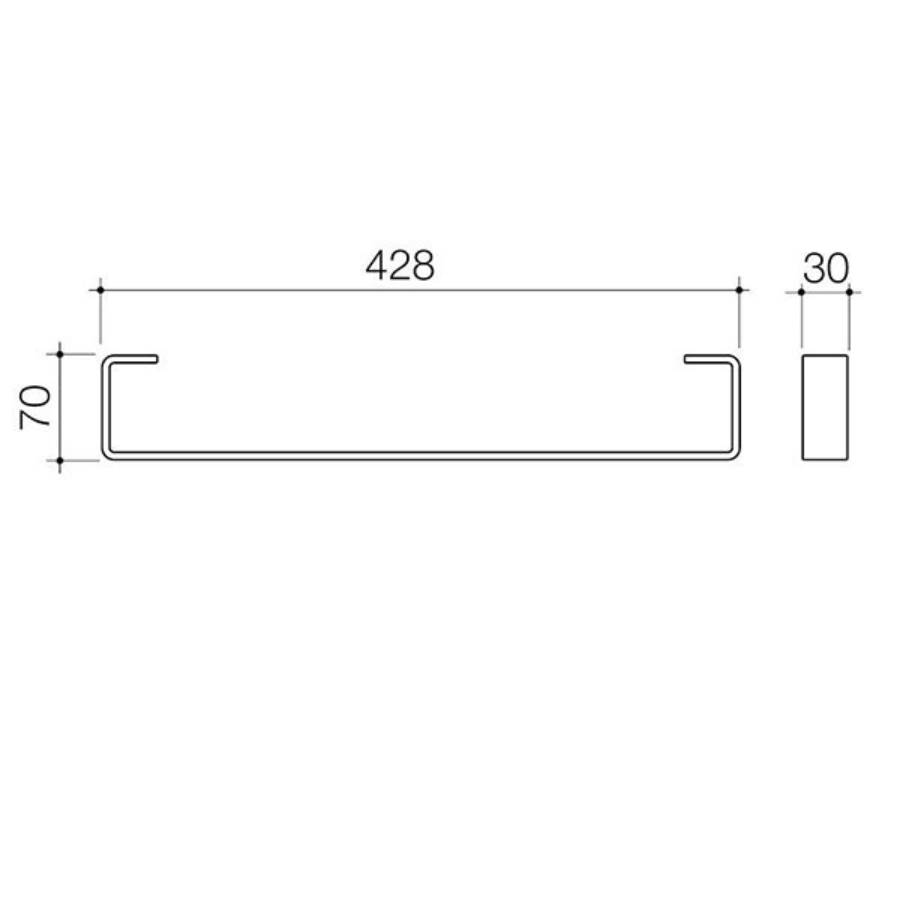 Caroma Urbane II Hand Wall Basin Integrated Rail Brushed Nickel