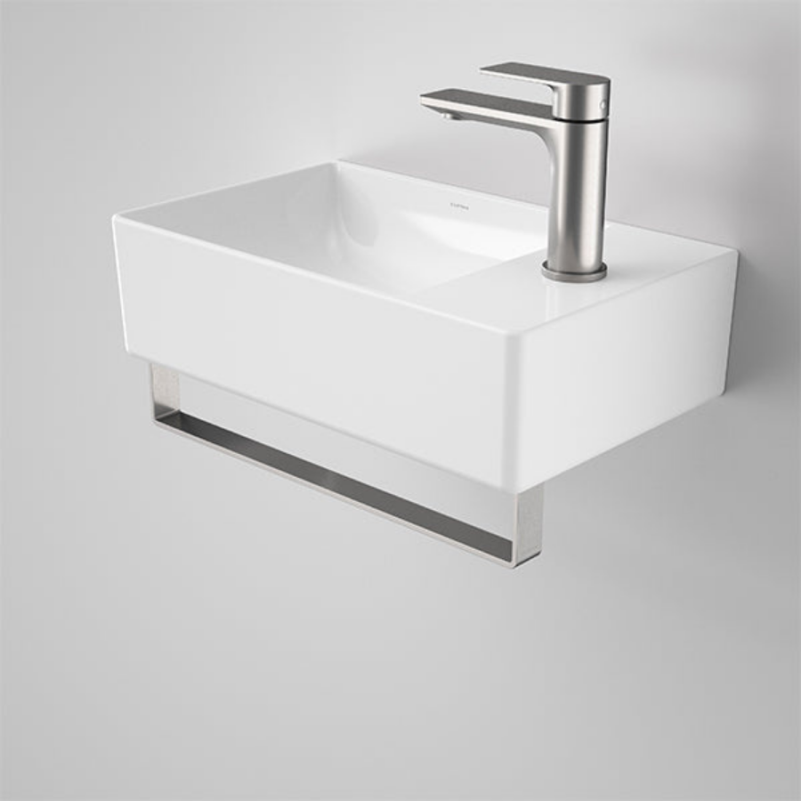 Caroma Urbane II Hand Wall Basin Integrated Rail Gunmetal