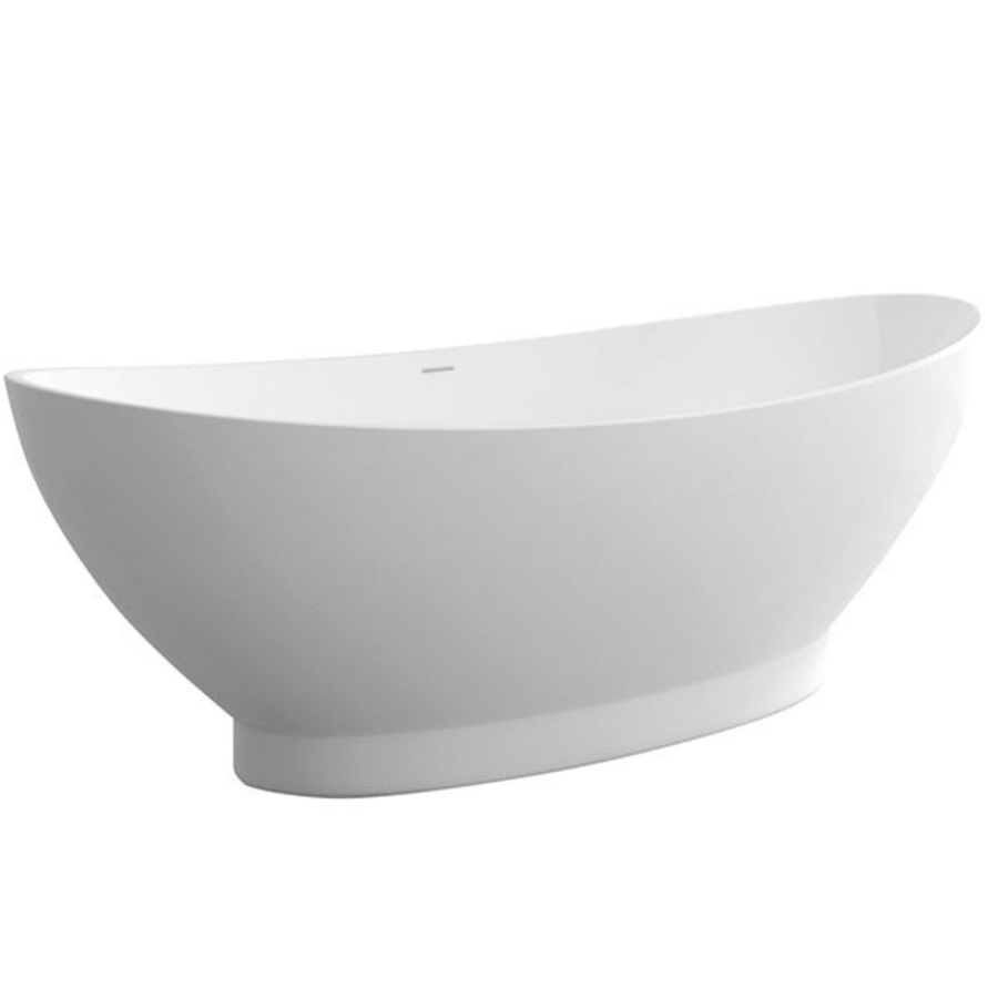 Fienza Antonia Matte White Stone Freestanding Bath 1550mm