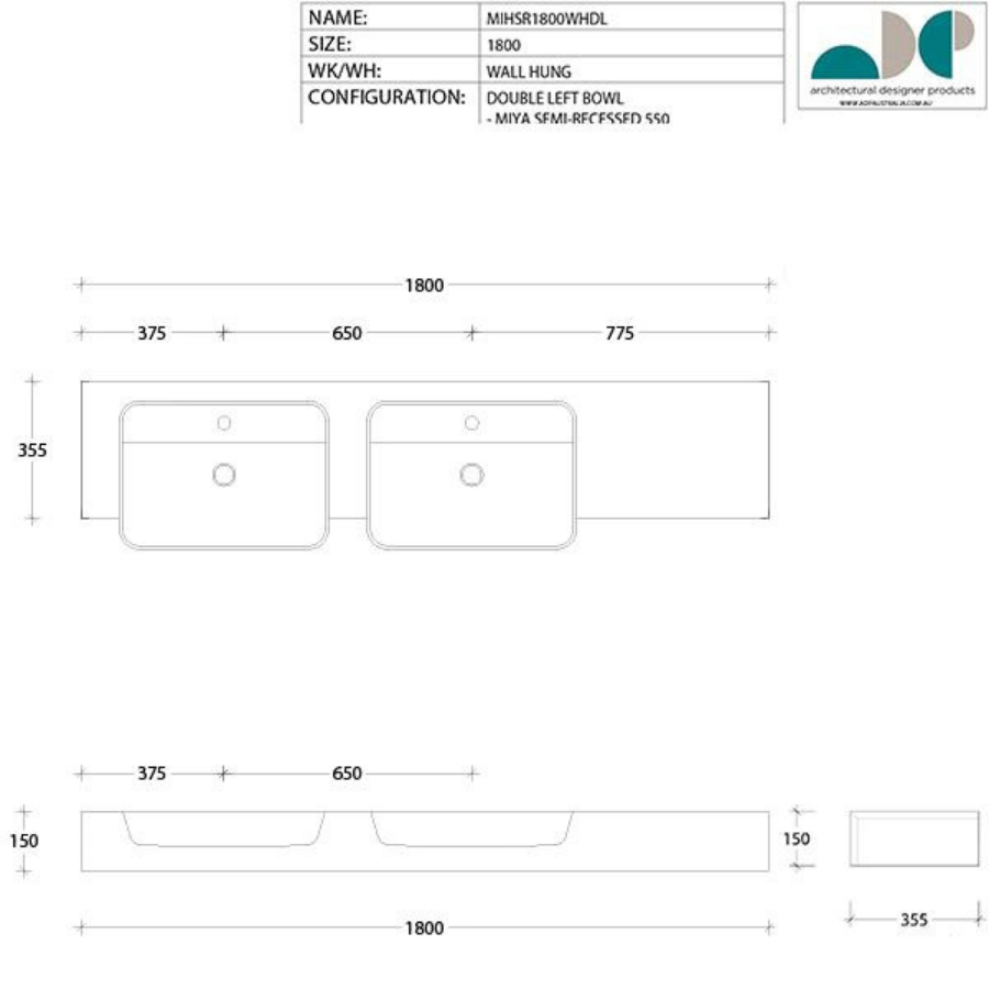 ADP Michel Semi-Recessed Vanity