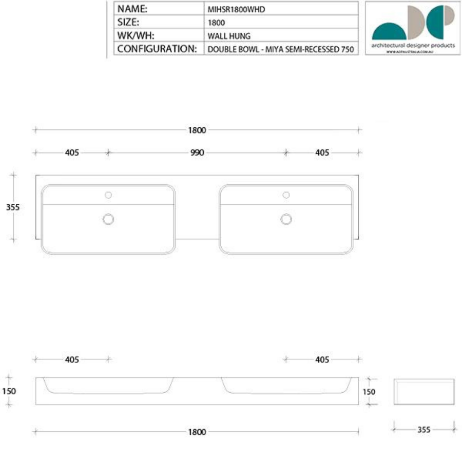 ADP Michel Semi-Recessed Vanity