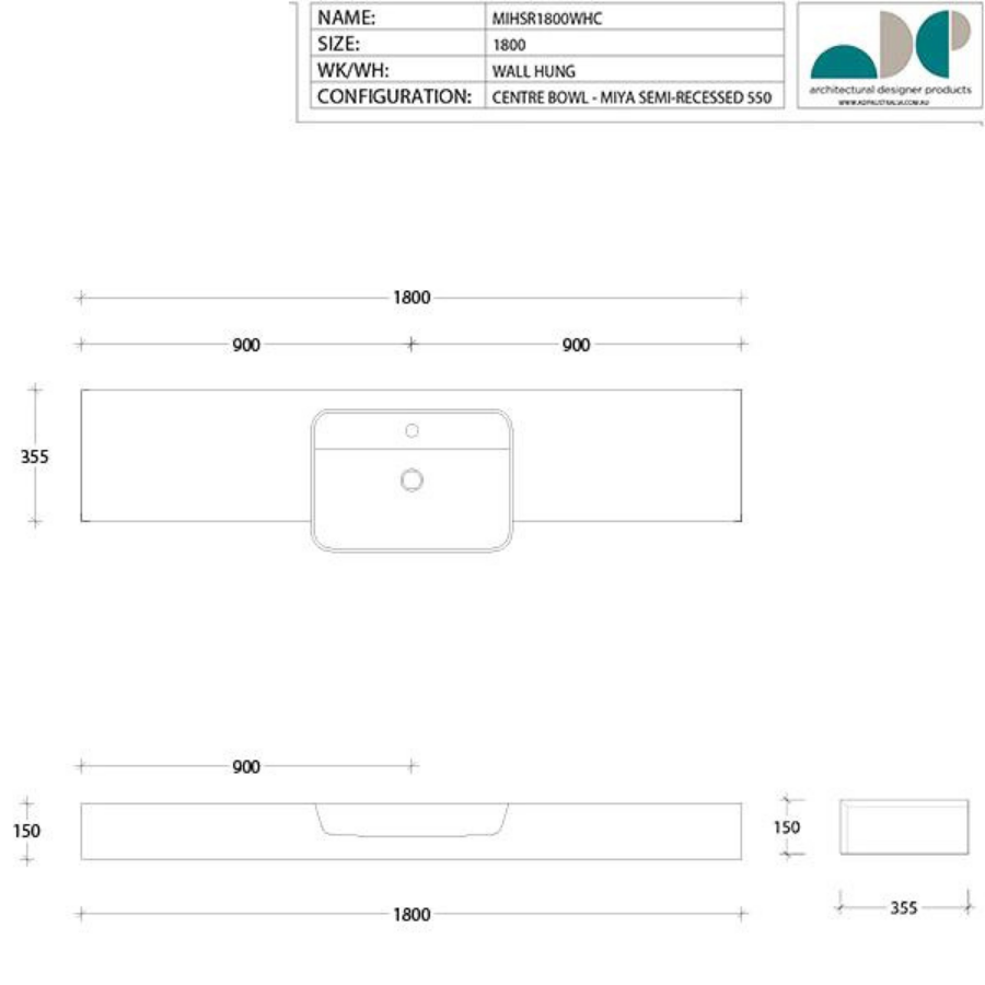 ADP Michel Semi-Recessed Vanity