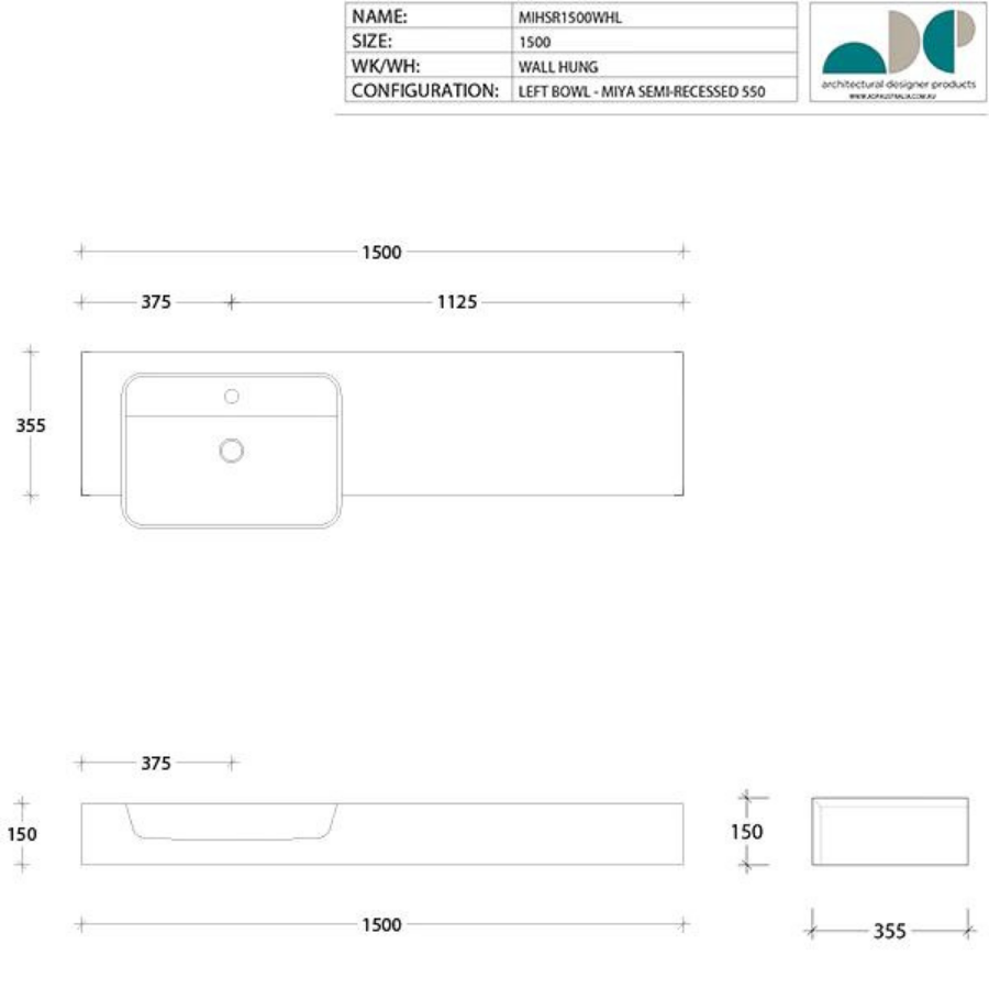 ADP Michel Semi-Recessed Vanity