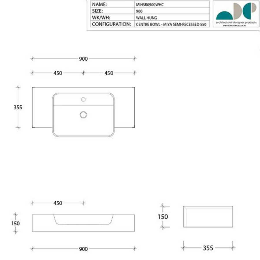 ADP Michel Semi-Recessed Vanity