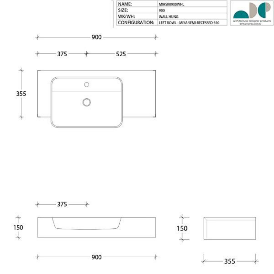 ADP Michel Semi-Recessed Vanity