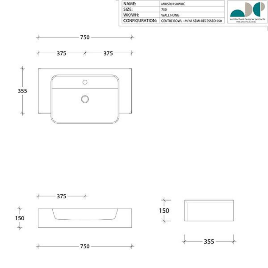 ADP Michel Semi-Recessed Vanity