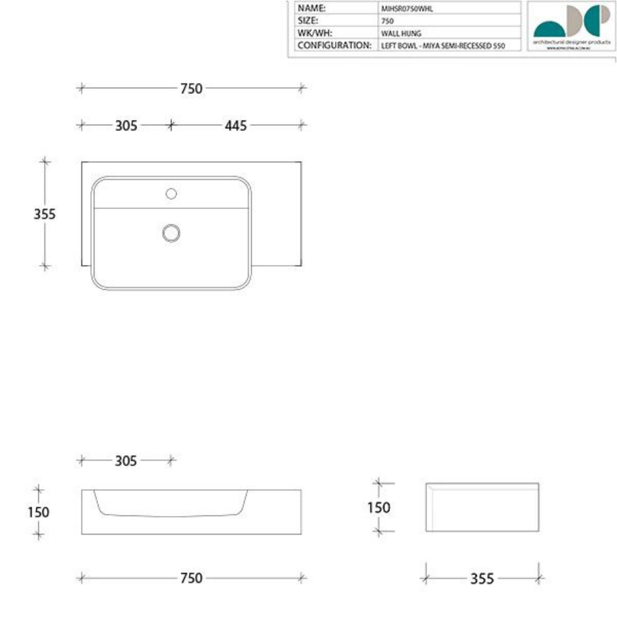 ADP Michel Semi-Recessed Vanity