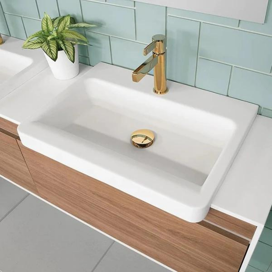 ADP Integrity Solid Surface Semi-Recessed Basin White