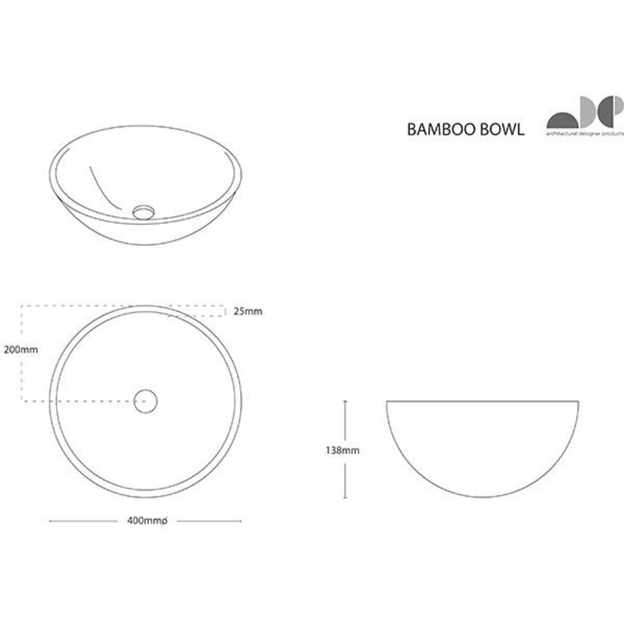 ADP Bamboo Bowl Above Counter Basin