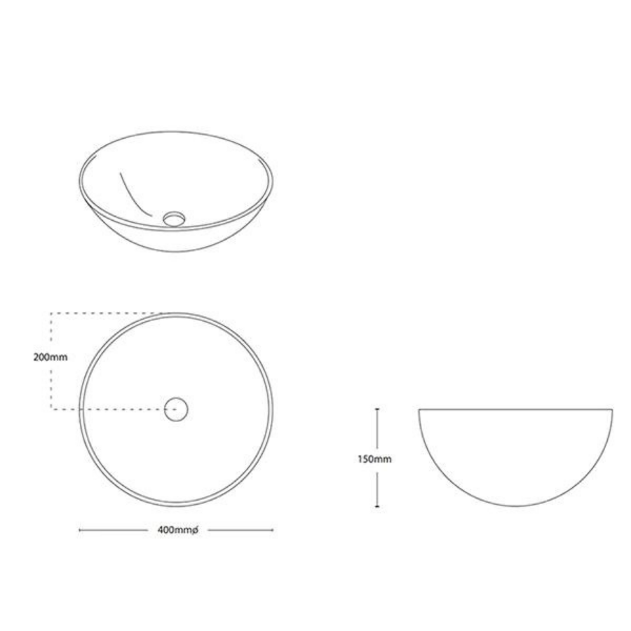 ADP Solar Above Counter Basin - Gloss White