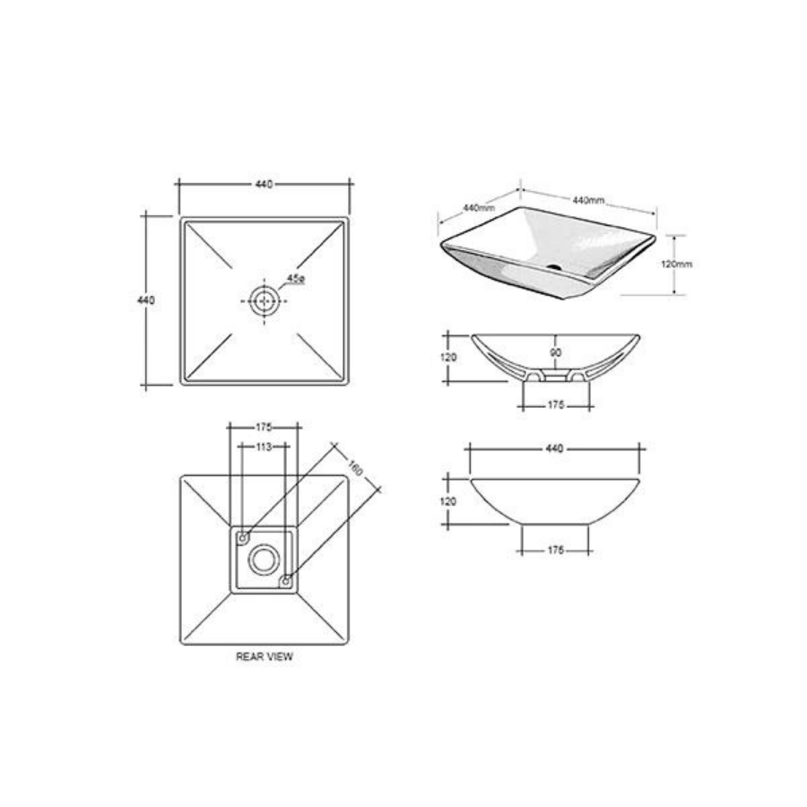 ADP Panchi Above Counter Basin White